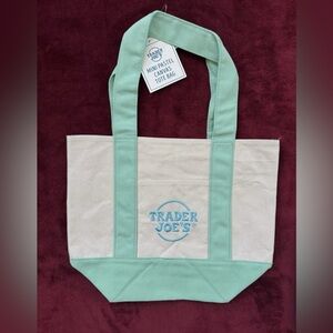 Trader Joe’s Mint Green Canvas Tote Bag new mini
